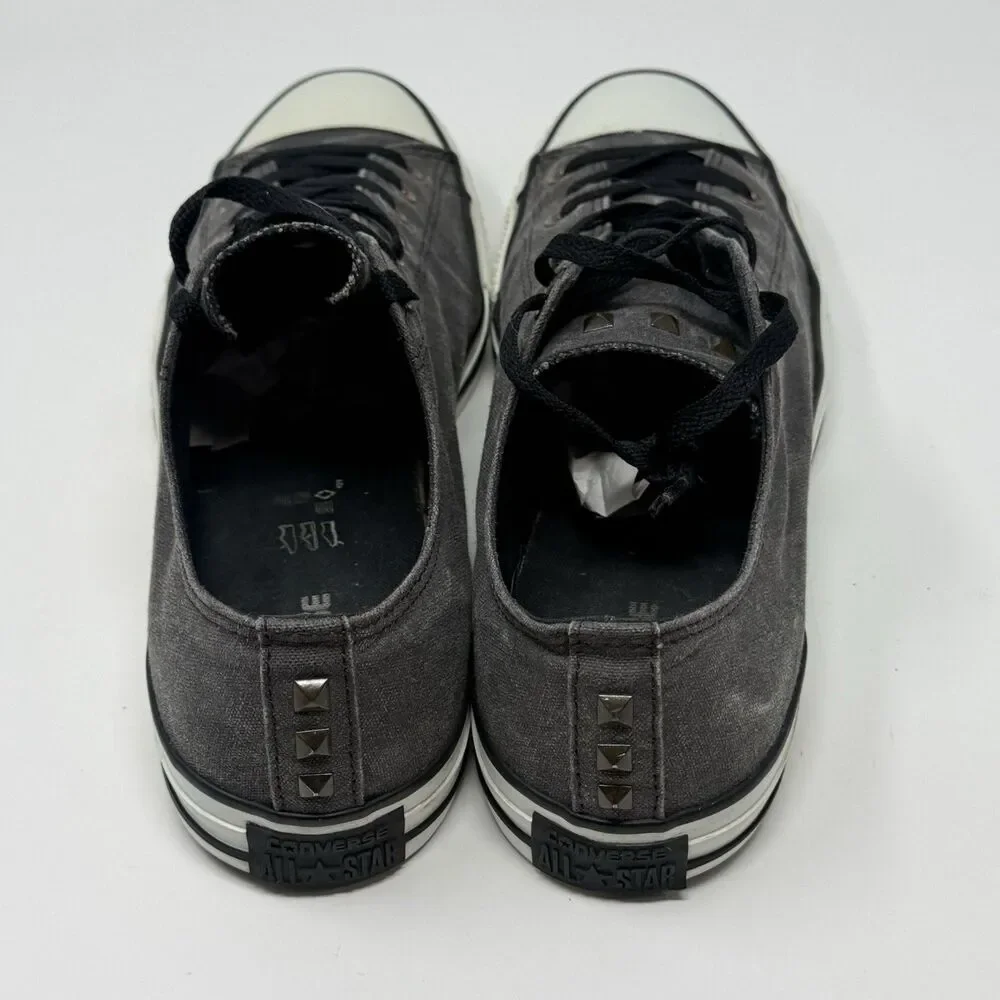 Converse All Star Low Sneakers Mens 13 Stonewashed Gray Canvas Studded Shoes - Picture 11 of 16